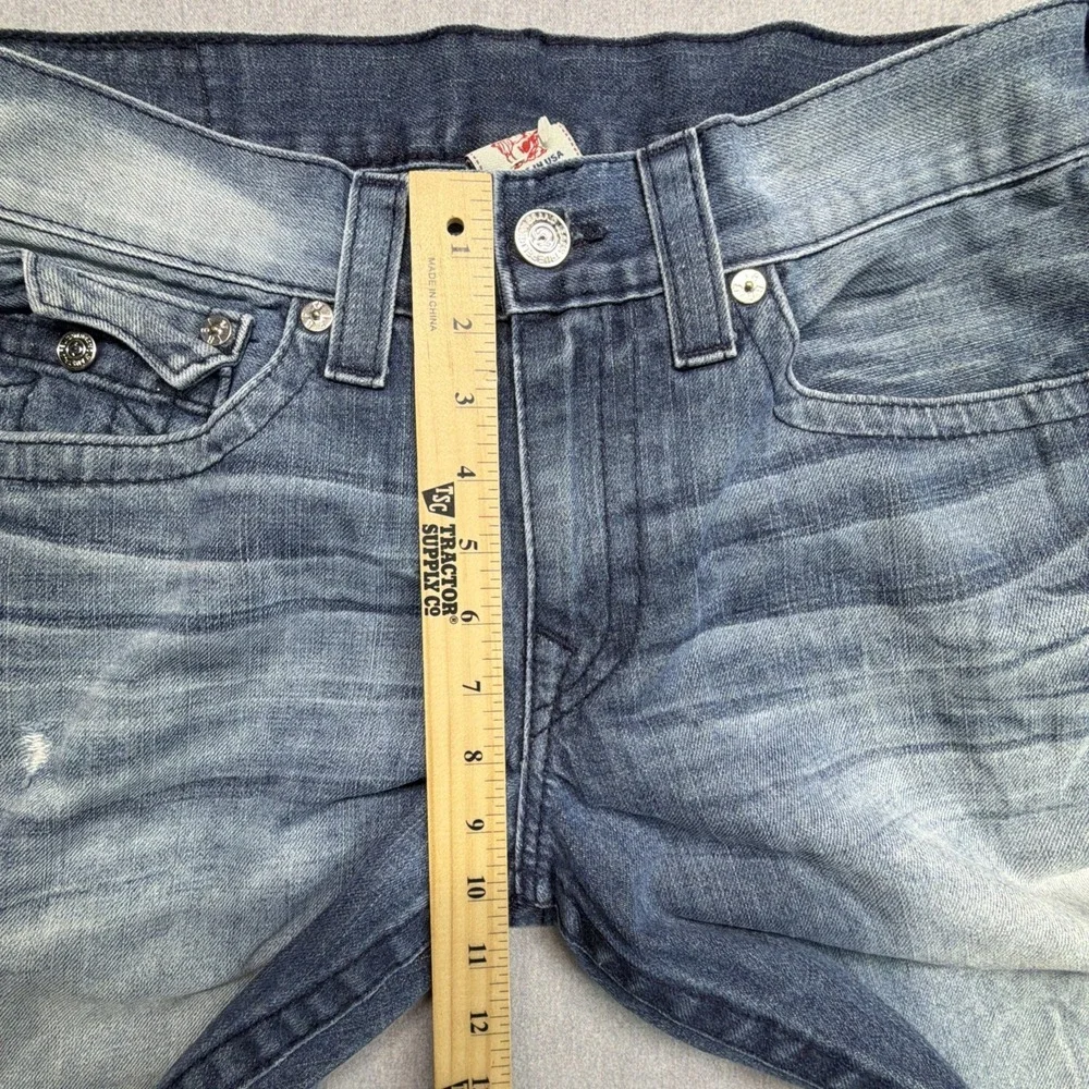 Vintage True Religion Jeans Mens 33 (Fits 34x32) Blue Flap Pockets Boot Cut